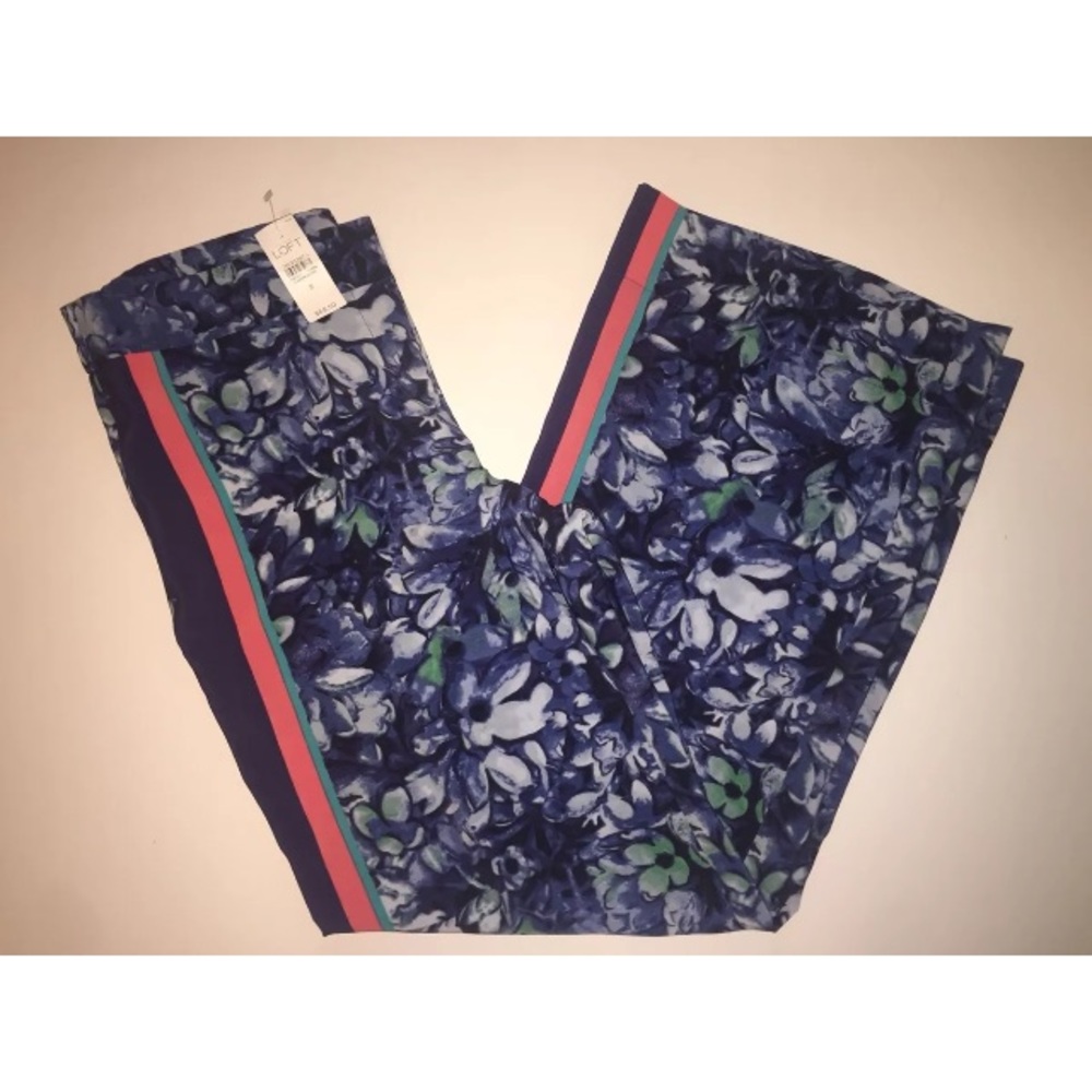 Ann Taylor Loft Marisa Wide Leg Floral Pants Sz 8